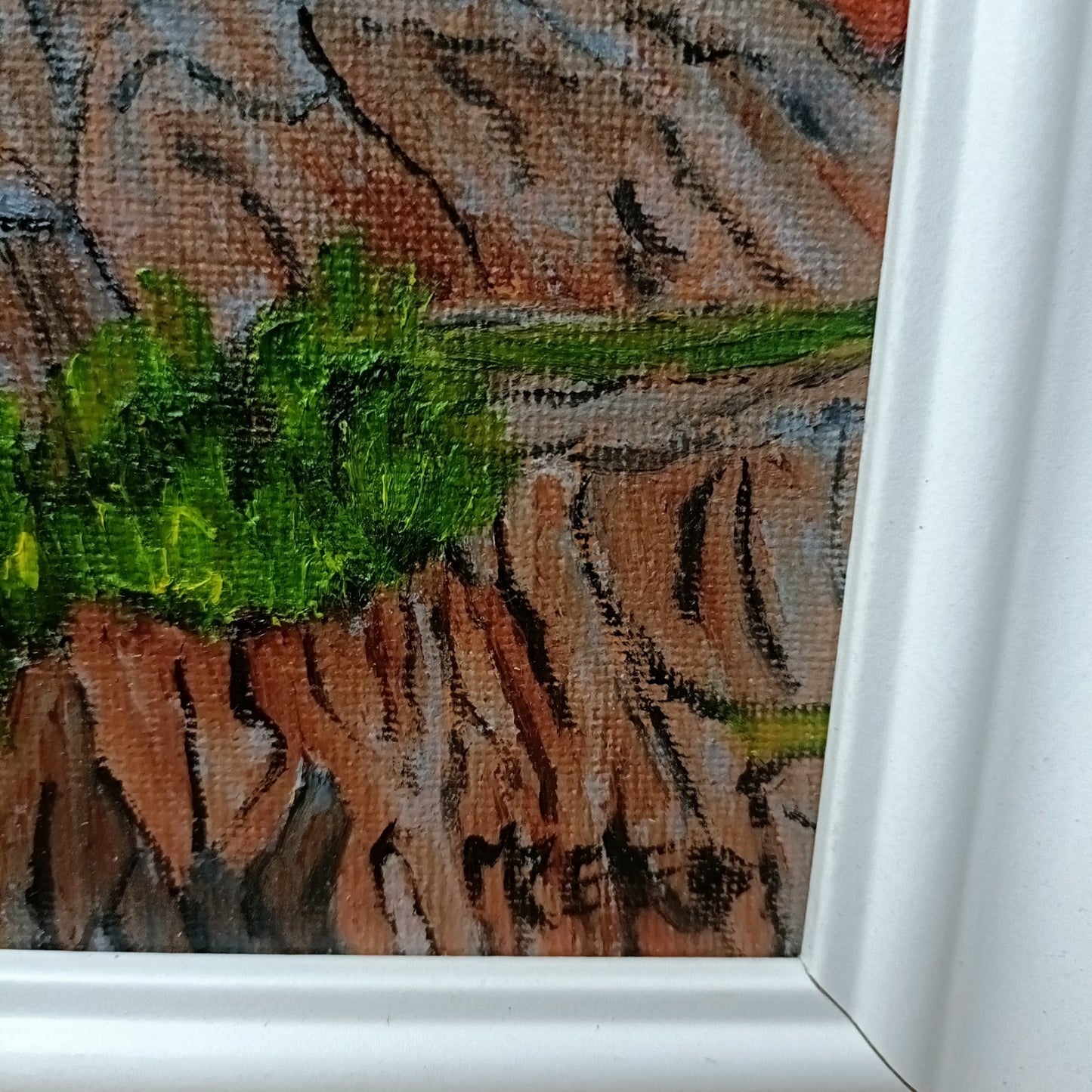 MARK REED Framed Original Oil on Board "The Olive Harvest"