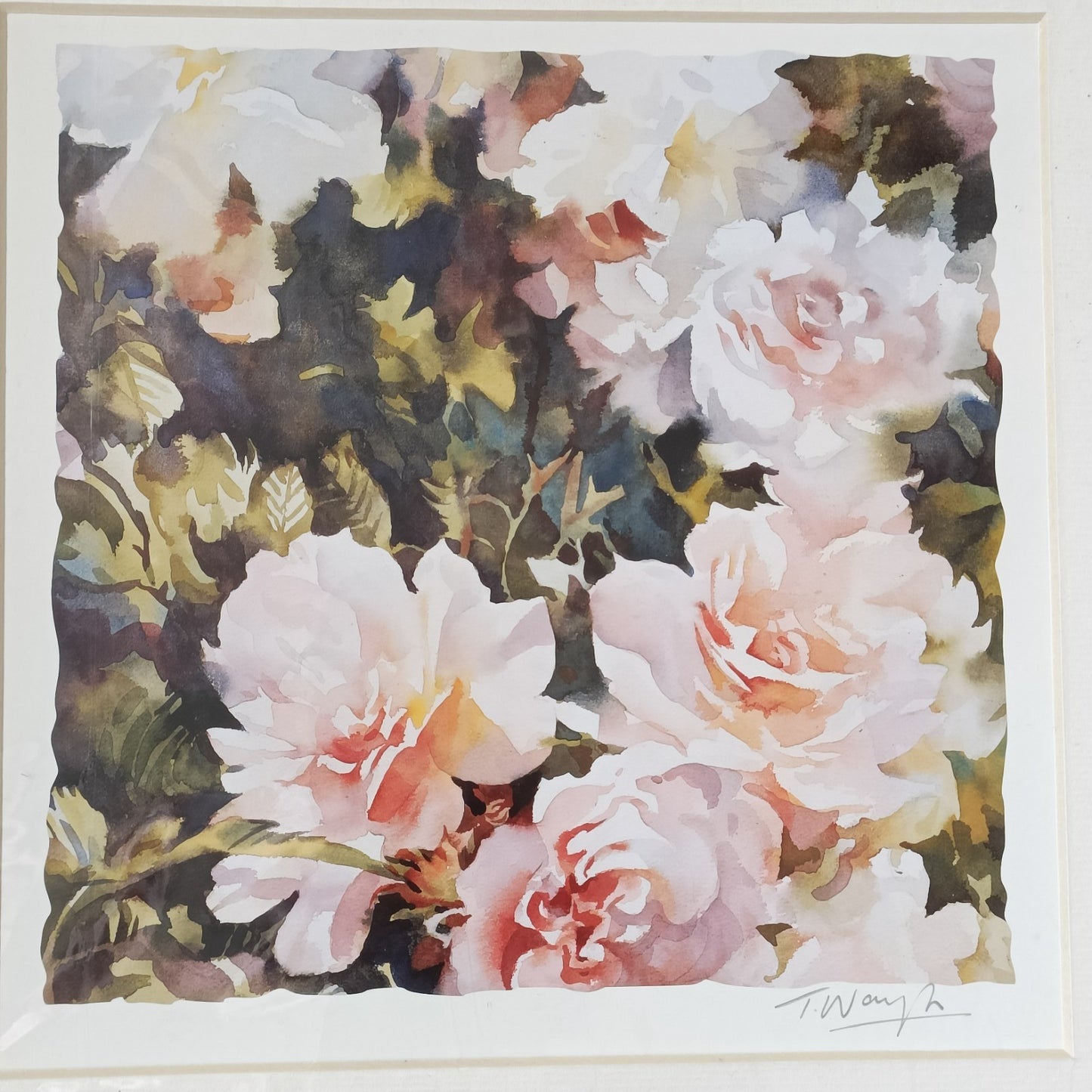 Trevor Waugh Roses Watercolour Prints, Set of 2, Signed
