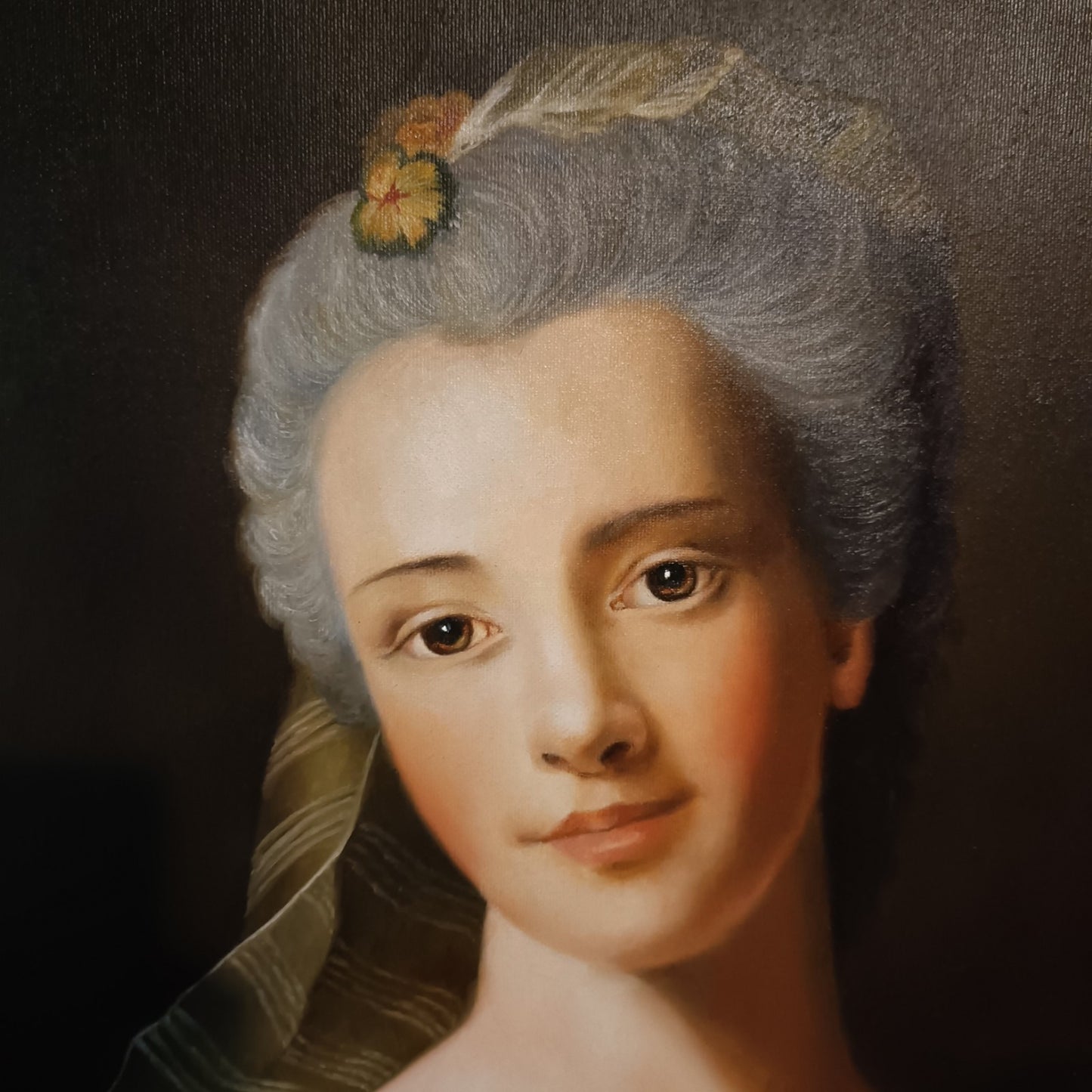 Framed Oil Painting "Manon Balletti" Reproduction after Jean-Marc Nattier