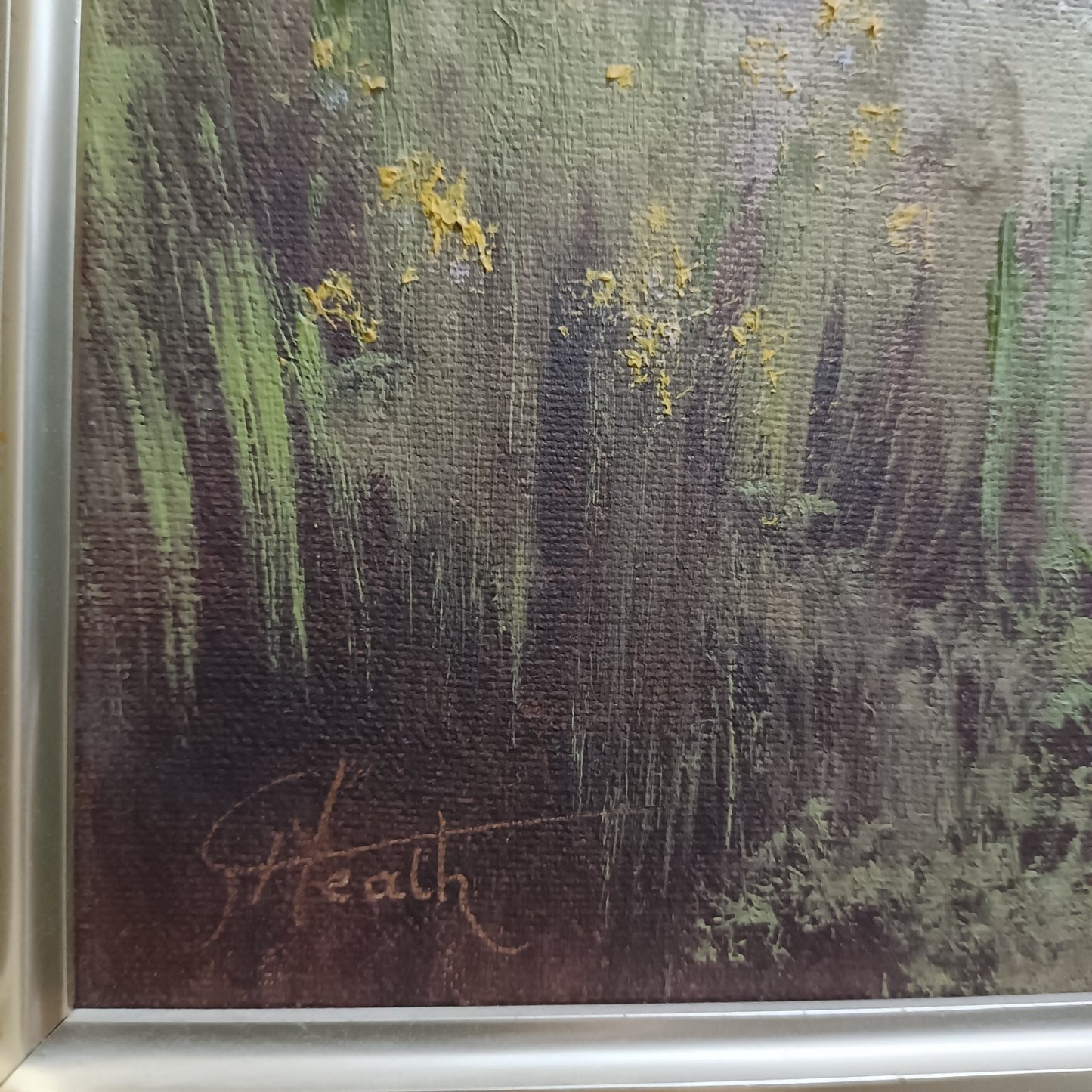 Terry Heath Signed Framed Original Oil on canvas Painting, Large.