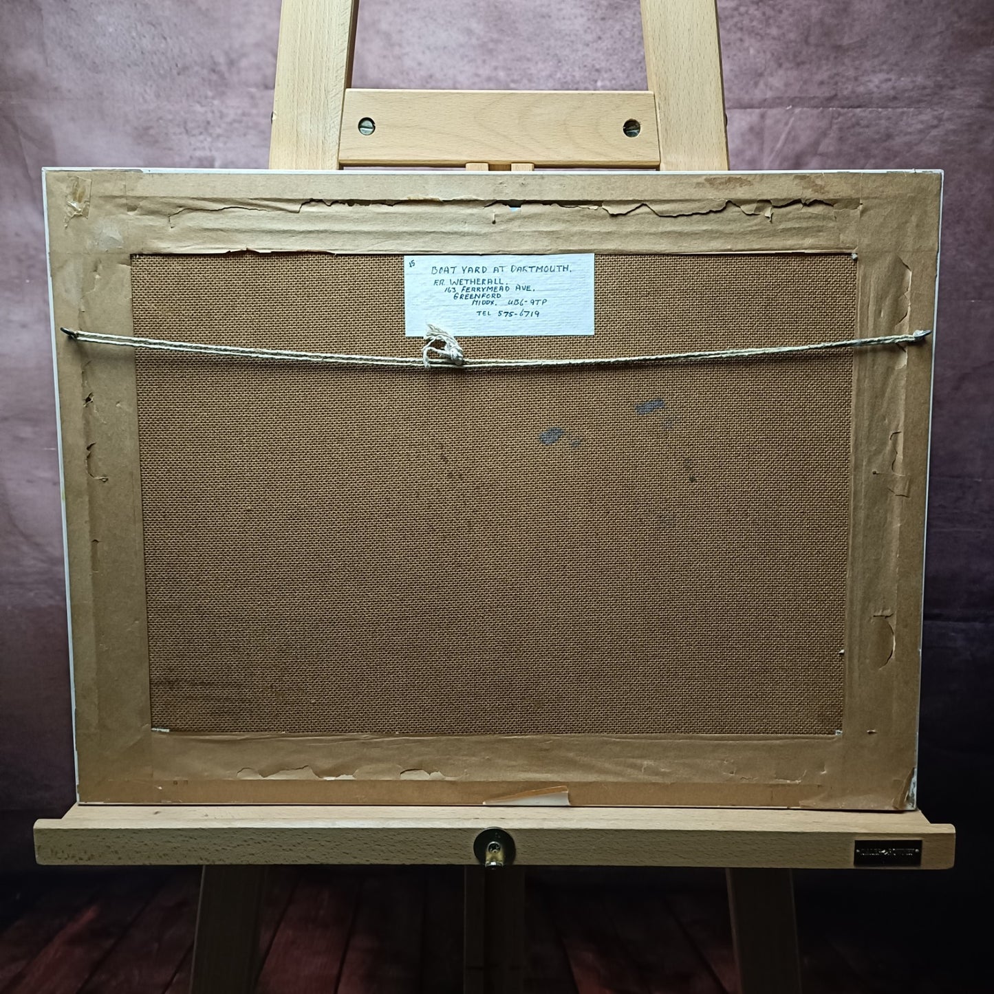 FR WETHERALL Framed Original Oil on Board "Boatyard at Dartmouth"