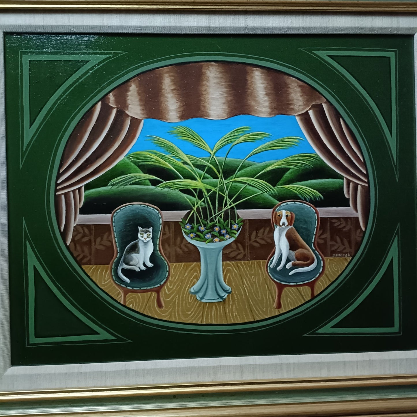JERZY MAREK (1925-2014) Original Oil Painting on Board "Partners"