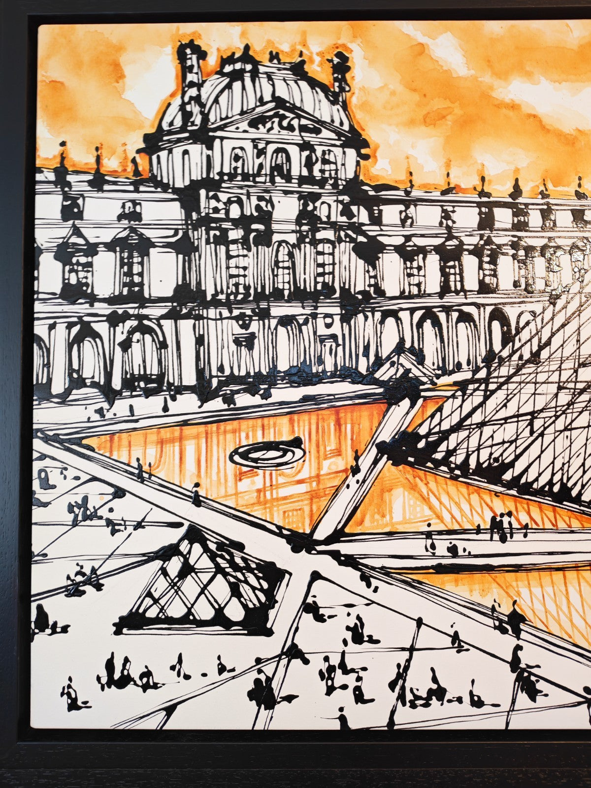 INGO "Au Coeur de Louvre" Large Signed Framed Original Mixed Media on Canvas