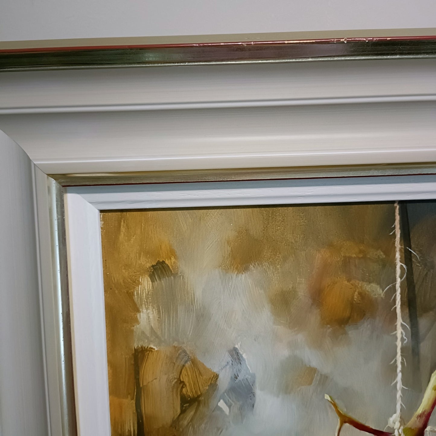 J M REYES (b.1963) Framed Signed Oil on Board “Racimo de Uvas Rojas”