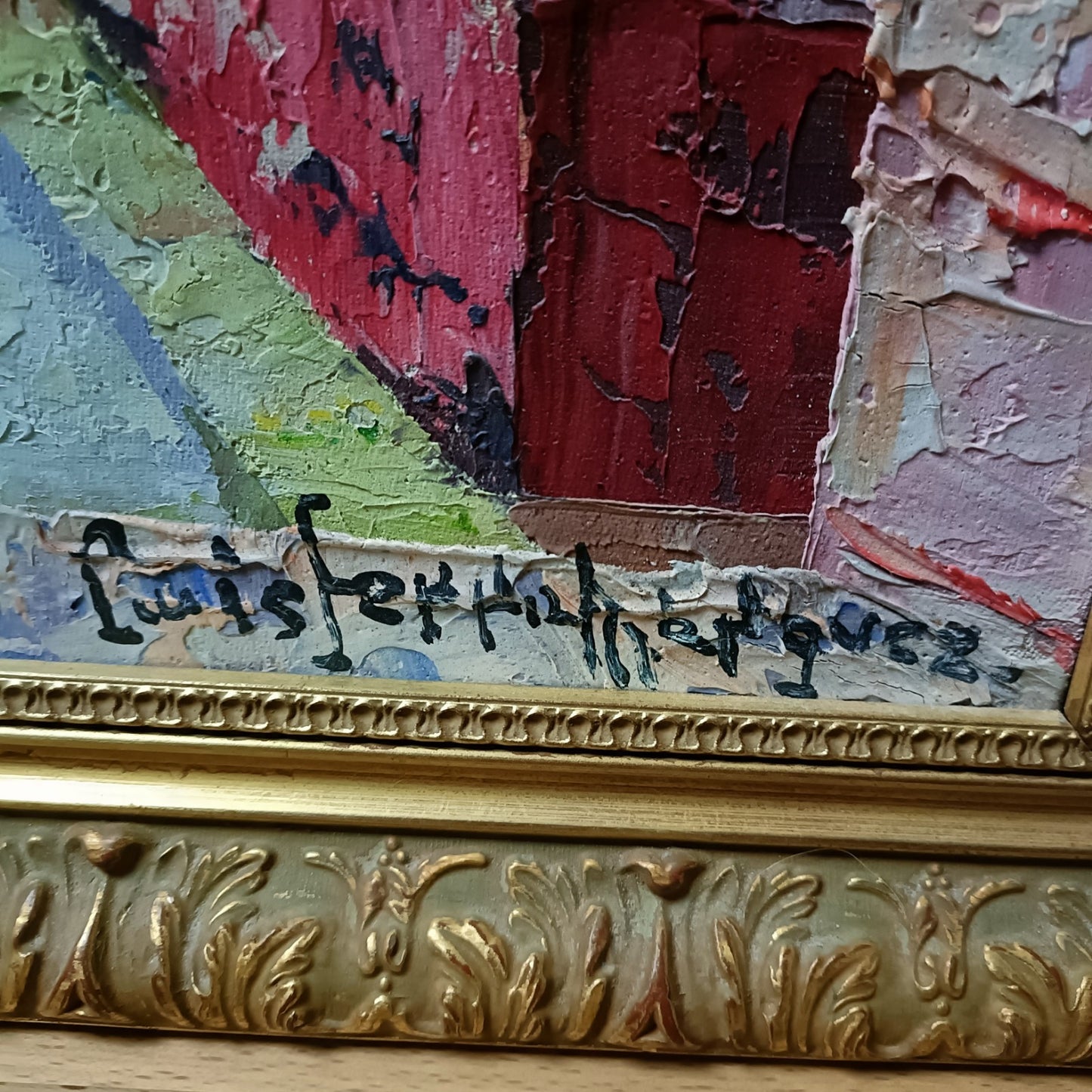 LUIS FERRO MARQUEZ (b.1899)Framed Original Oil Painting Guanajuato Street Scene