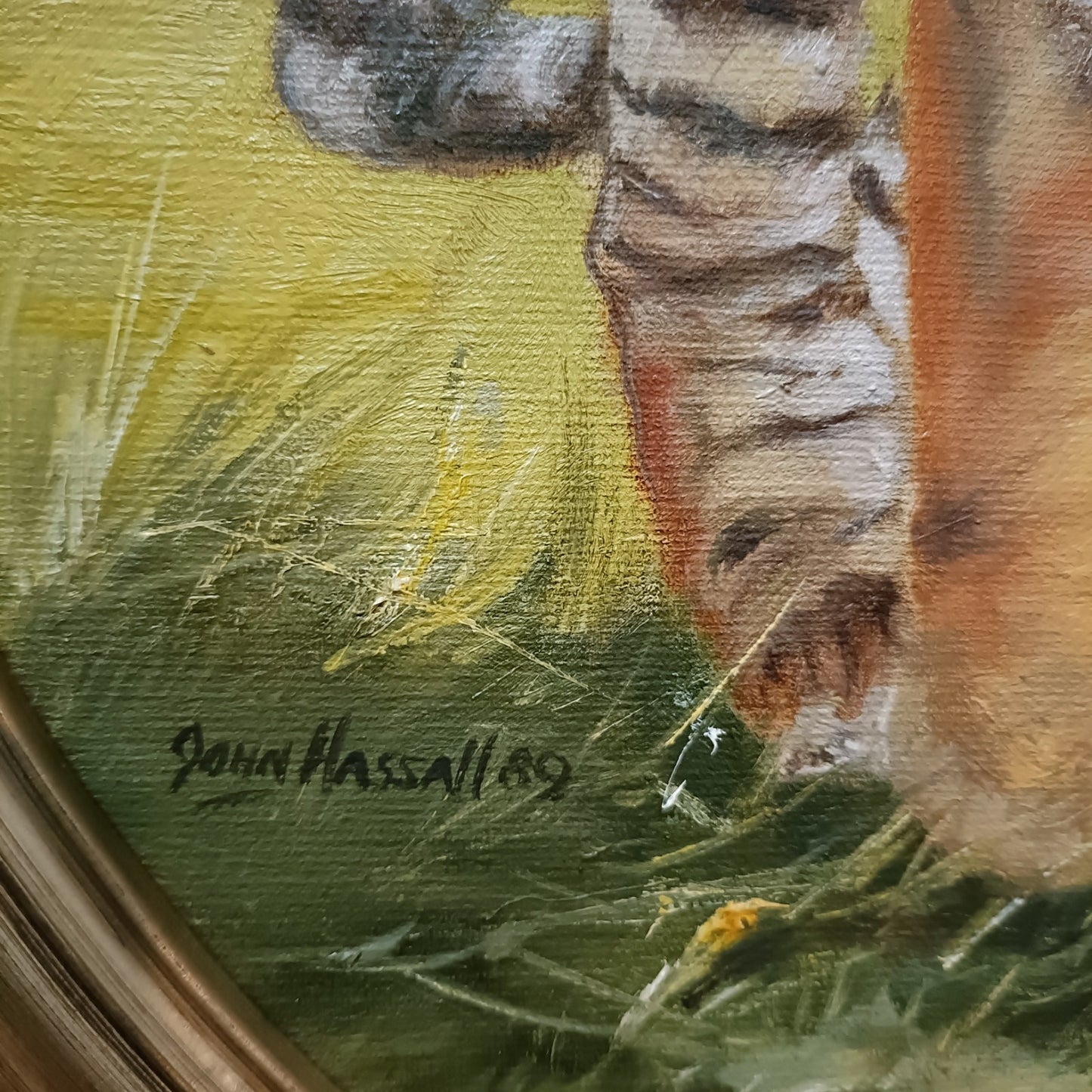 JOHN HASSALL (1944-2020) Original Oval Animal Oil Paintings
