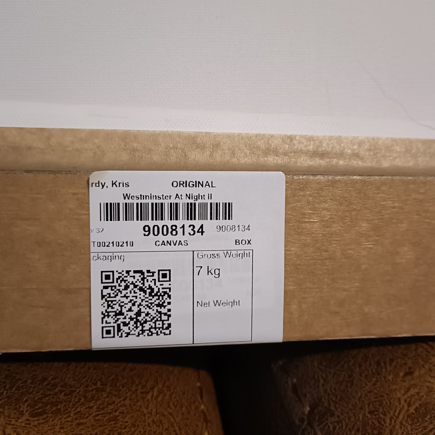 KRIS HARDY (b.1978) Large Framed Original Oil Painting "Westminster at Night II"