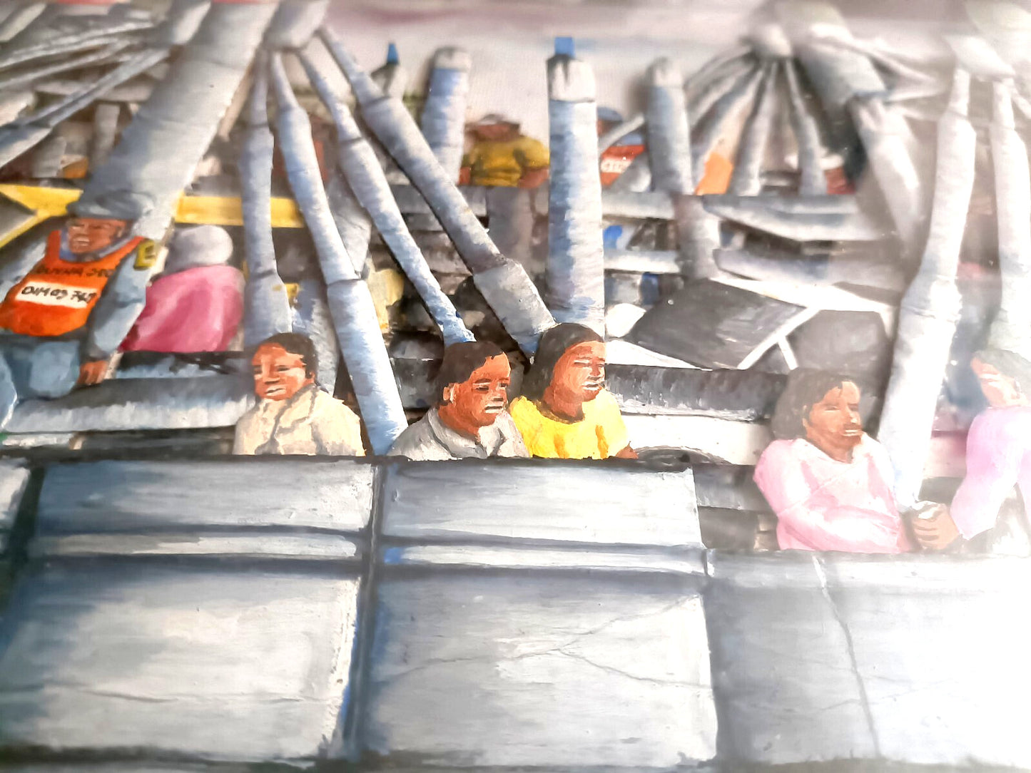 NTSIENI EDSON RAMOVHA Original Unique 3d Diorama African art, Nelson Mandela Bridge, Johannnesburg, South Africa