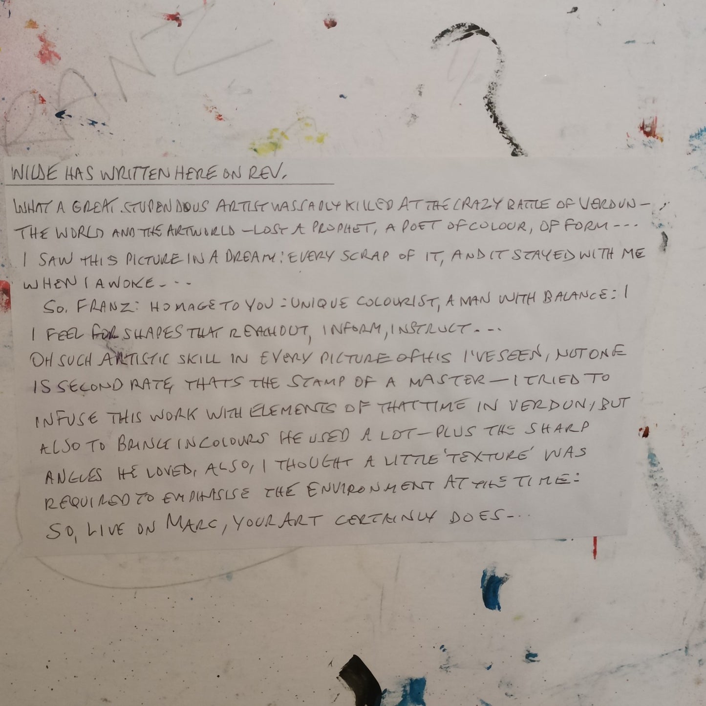 DAVID WILDE (1913–1978) Framed Original 3D Acrylic Painting "Homage to Franz Marc"