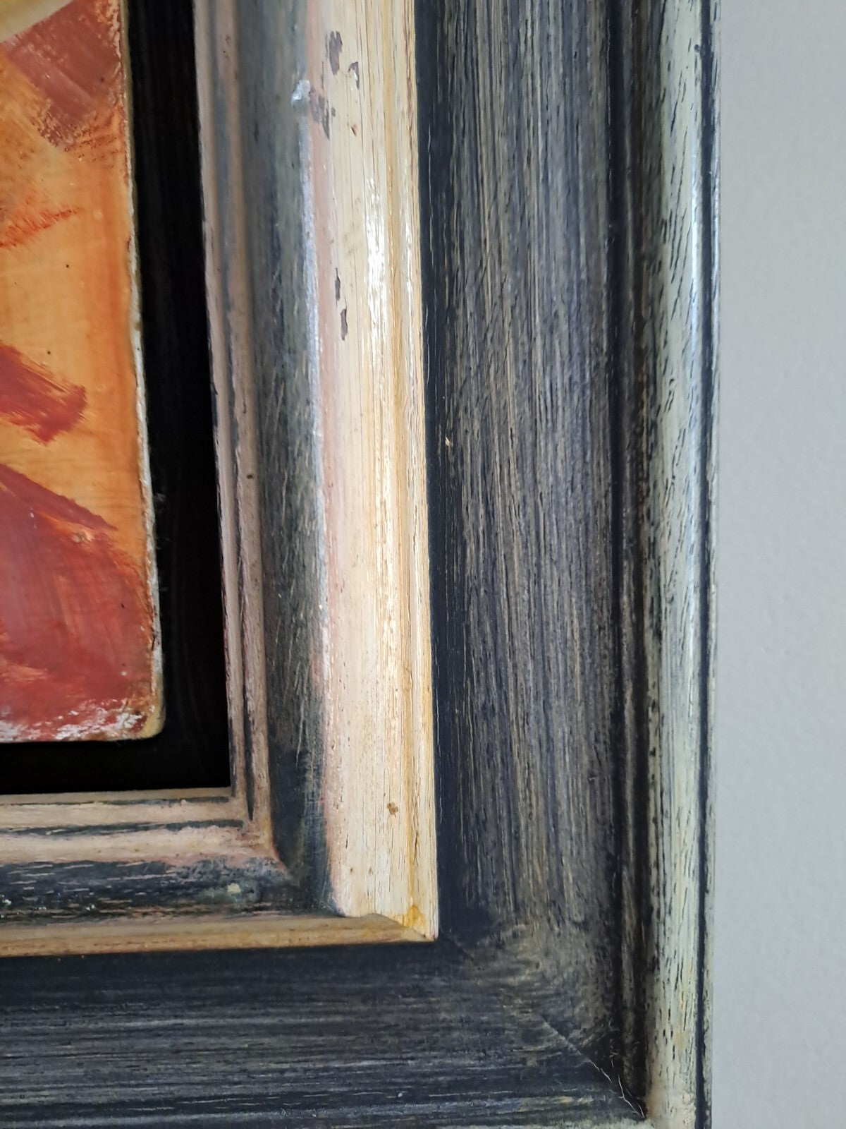 Abstract Female Nude, British Contemporary. Original Painting on Board, Framed.