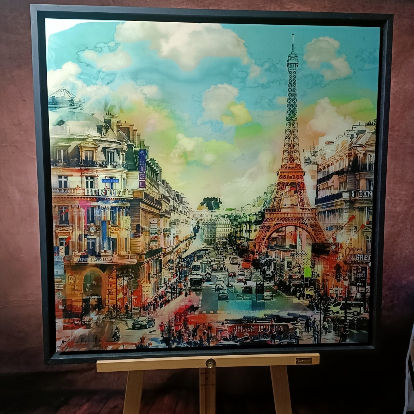 PACO RAPHAEL  Framed, Signed Original Mixed Media "C'est La Vie" Paris