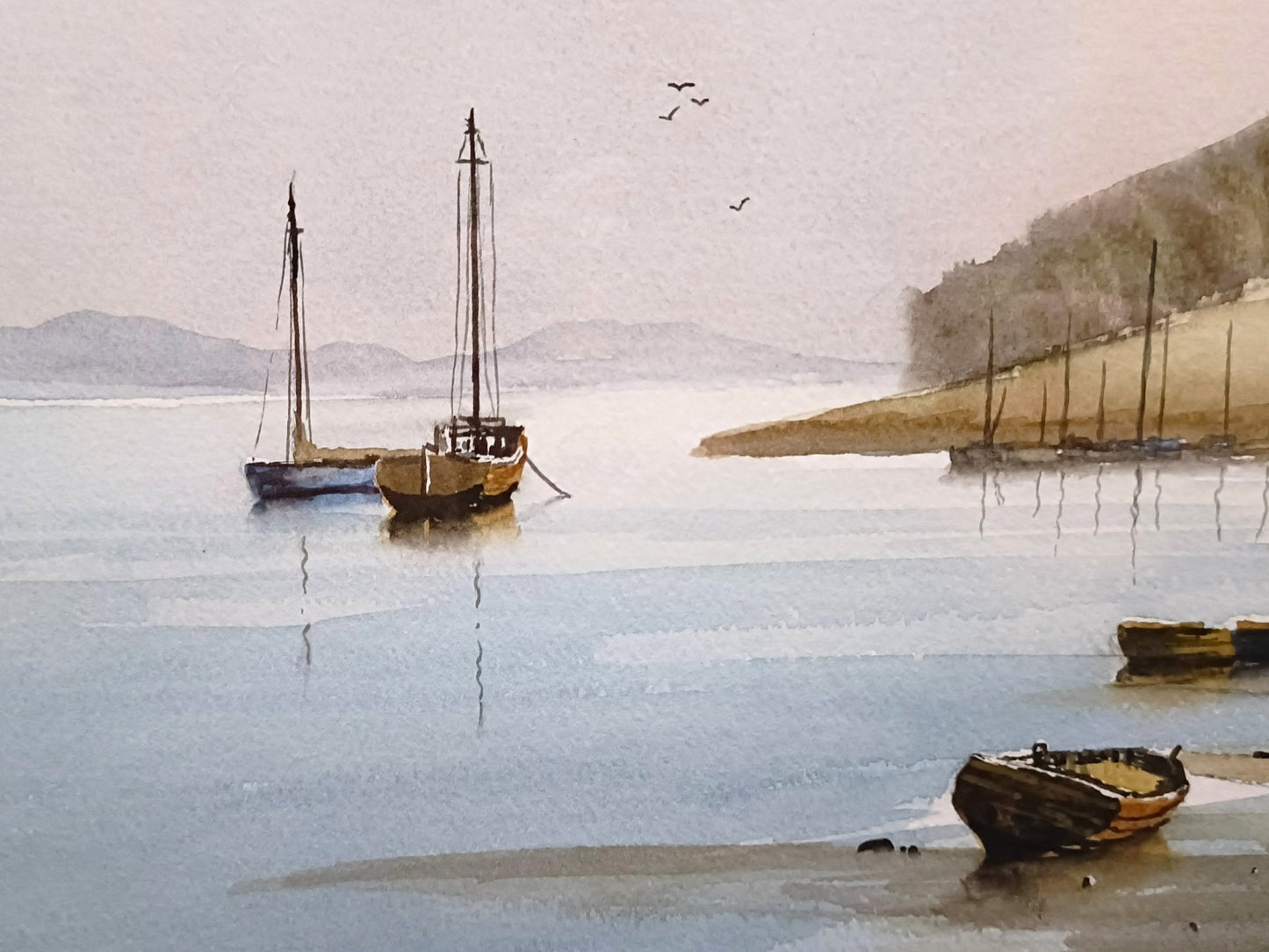 RAYMOND WITCHARD Original Watercolour Painting Welsh Coastal Scene