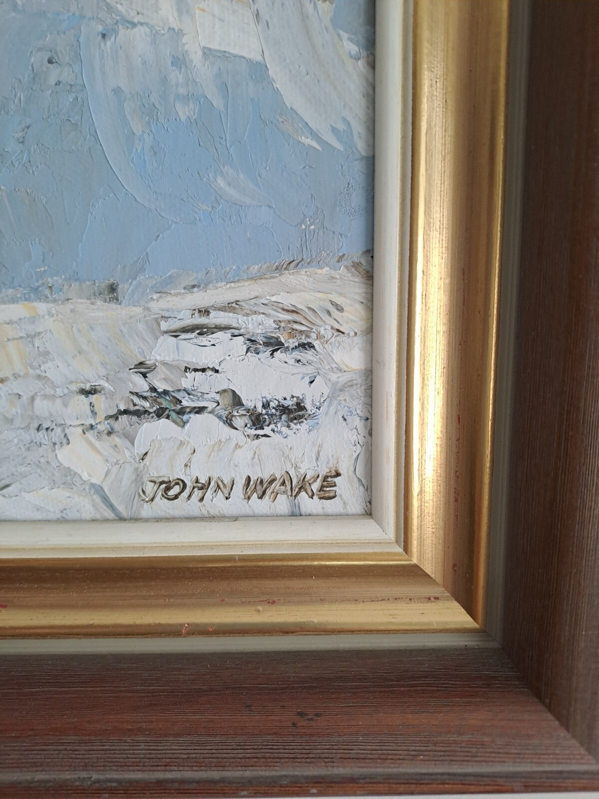 JOHN WAKE Original Oil Painting on Board "Ravenshaw Ford in Winter"