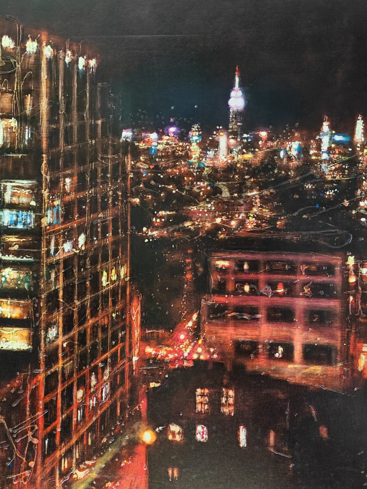 LESLEY ANNE DERKS (1977) Large Limited Edition Canvas "City of tiny lights" 24/95