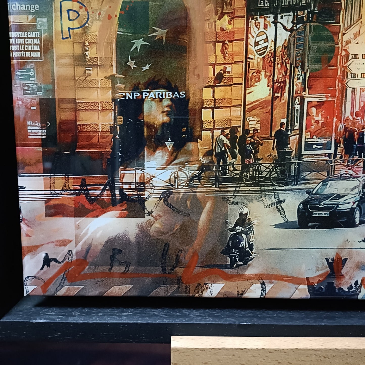 PACO RAPHAEL  Framed, Signed Original Mixed Media "C'est La Vie" Paris