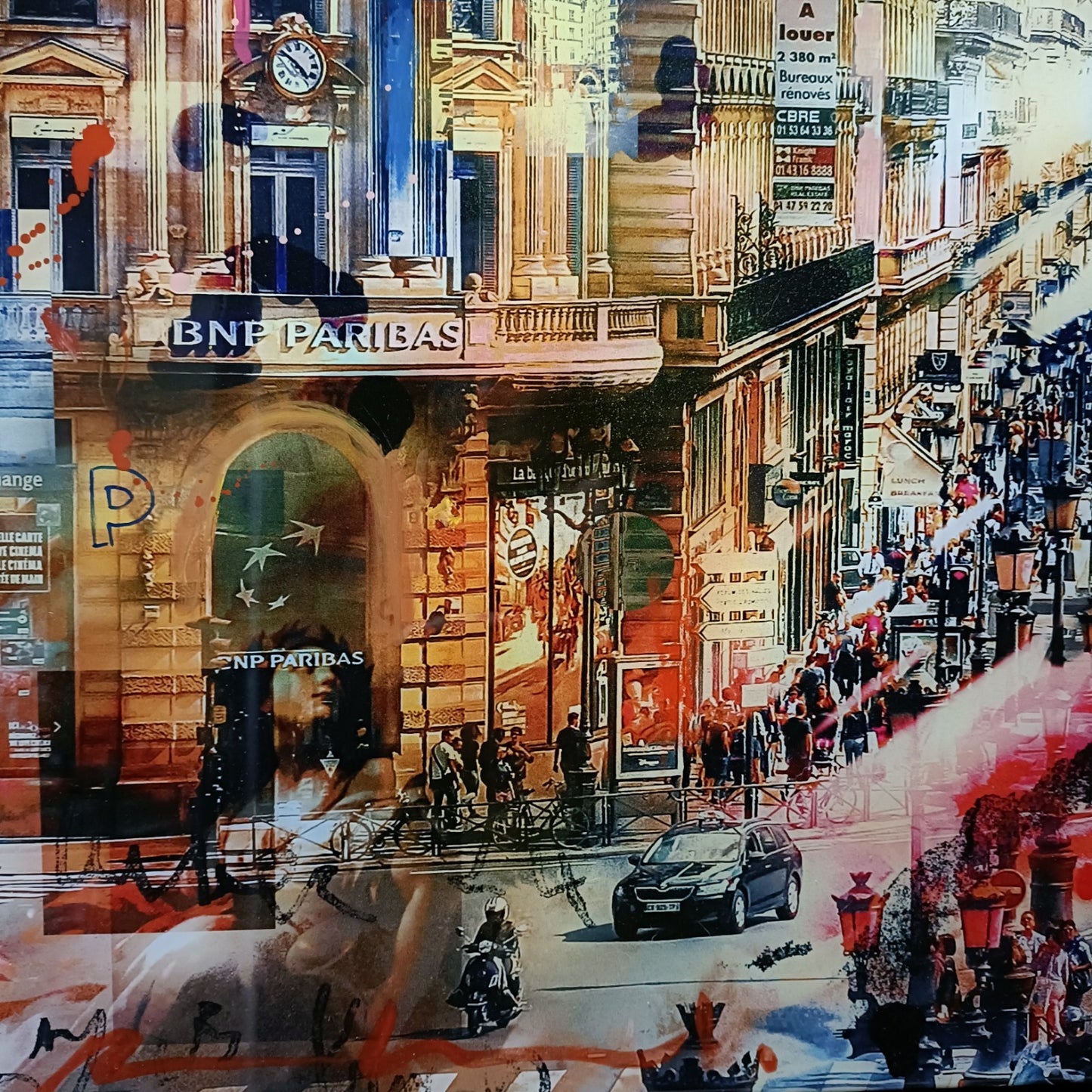 PACO RAPHAEL  Framed, Signed Original Mixed Media "C'est La Vie" Paris