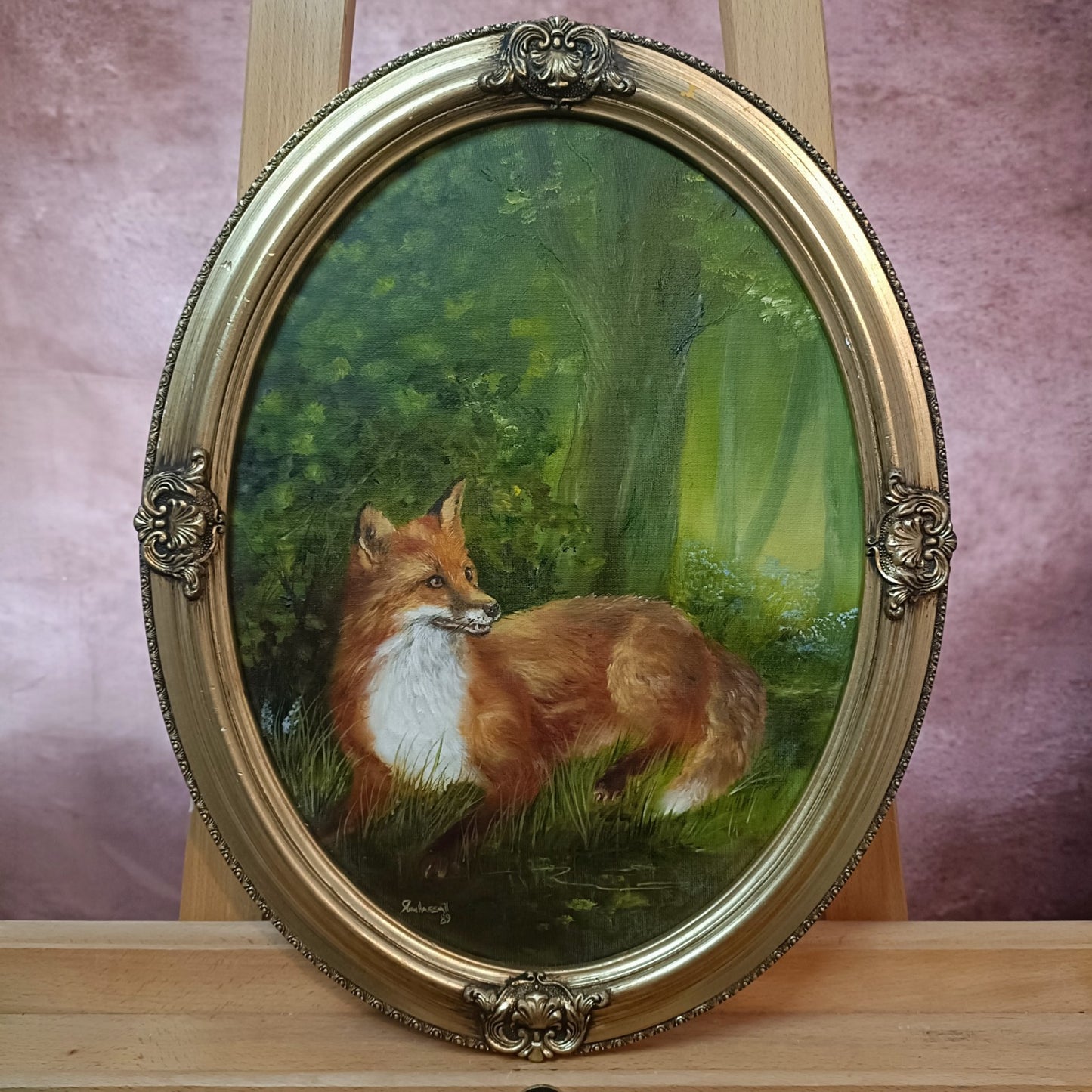 JOHN HASSALL (1944-2020) Original Oval Animal Oil Paintings