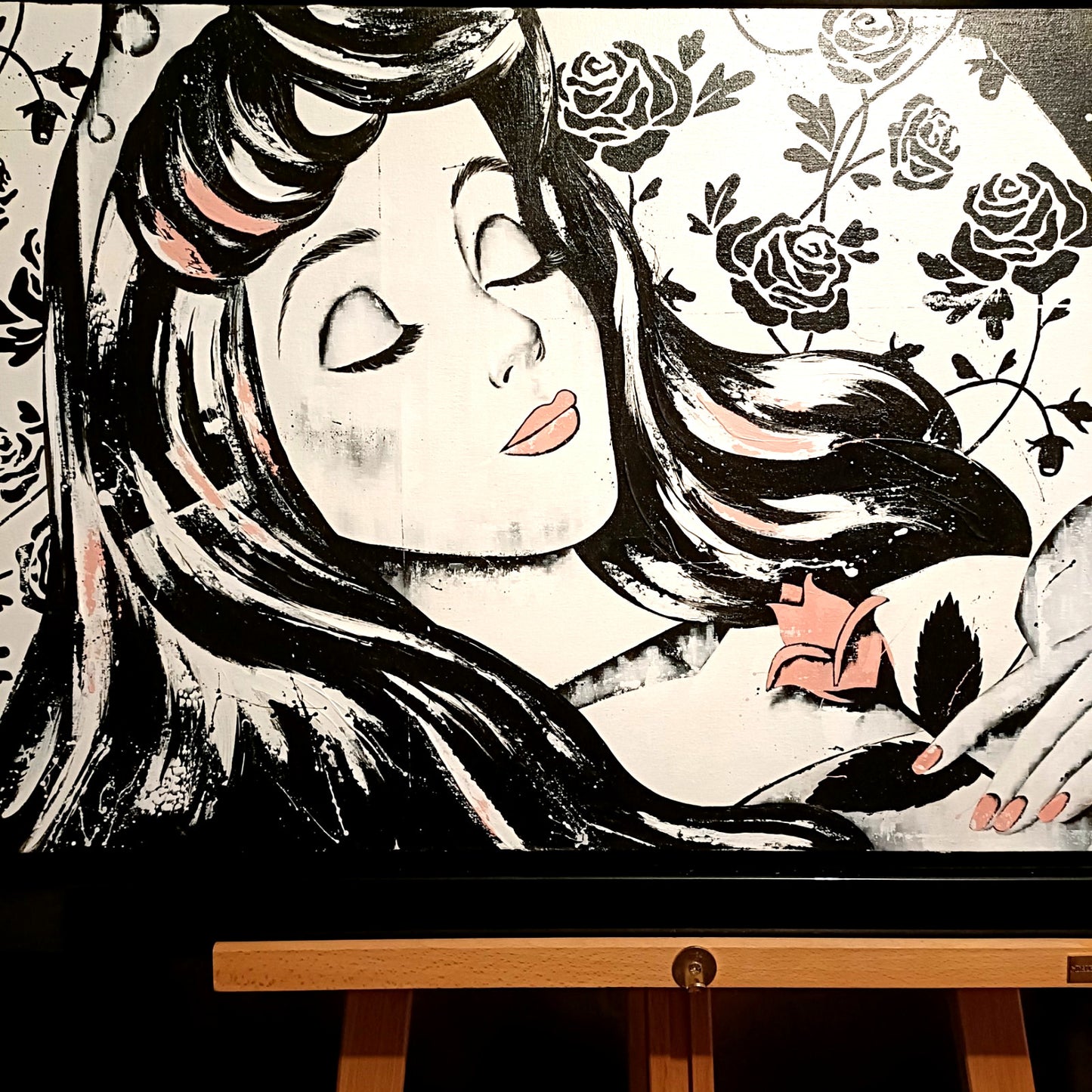 SARAH HOLMES Large Original Oil Painting on Canvas "Sleeping Beauty"