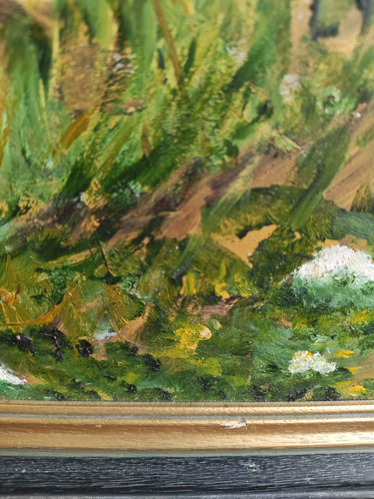 Unsigned, Framed Vintage Original Oil Painting Mediterranean Coastal Scene