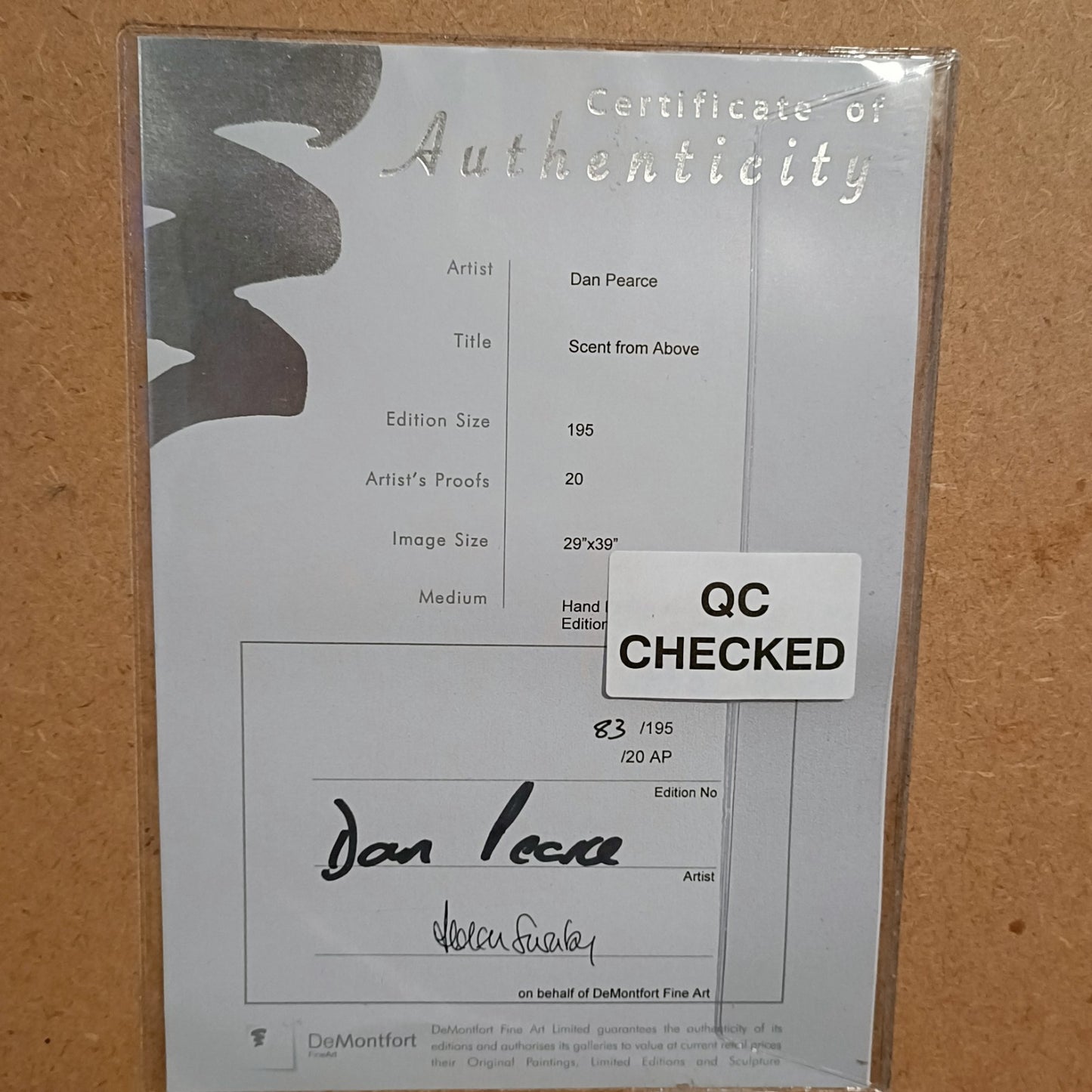 Dan Pearce Limited Edition Mixed Media 83/195 "Scent from Above"