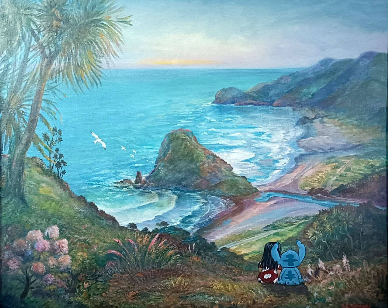 REDFORD/STRECKER Large Original Altered Art - Lilo and Stitch Fan Art