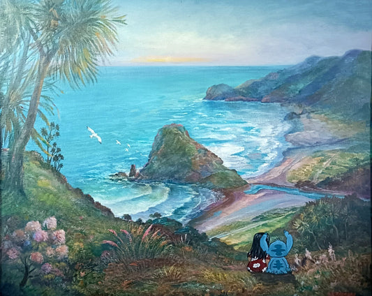 REDFORD/STRECKER Large Original Altered Art - Lilo and Stitch Fan Art