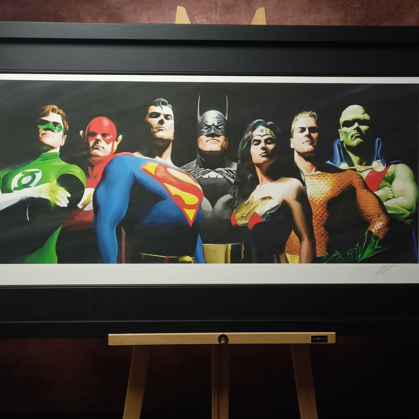 ALEX ROSS Framed Signed Limited Edition Print - "Original Seven" 43/195