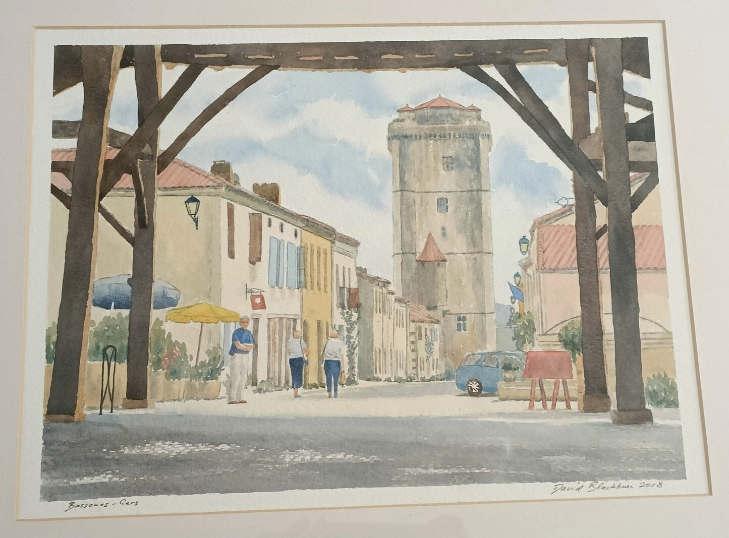 DAVID BLACKBURN Original Watercolour Painting Bassoues - Gers