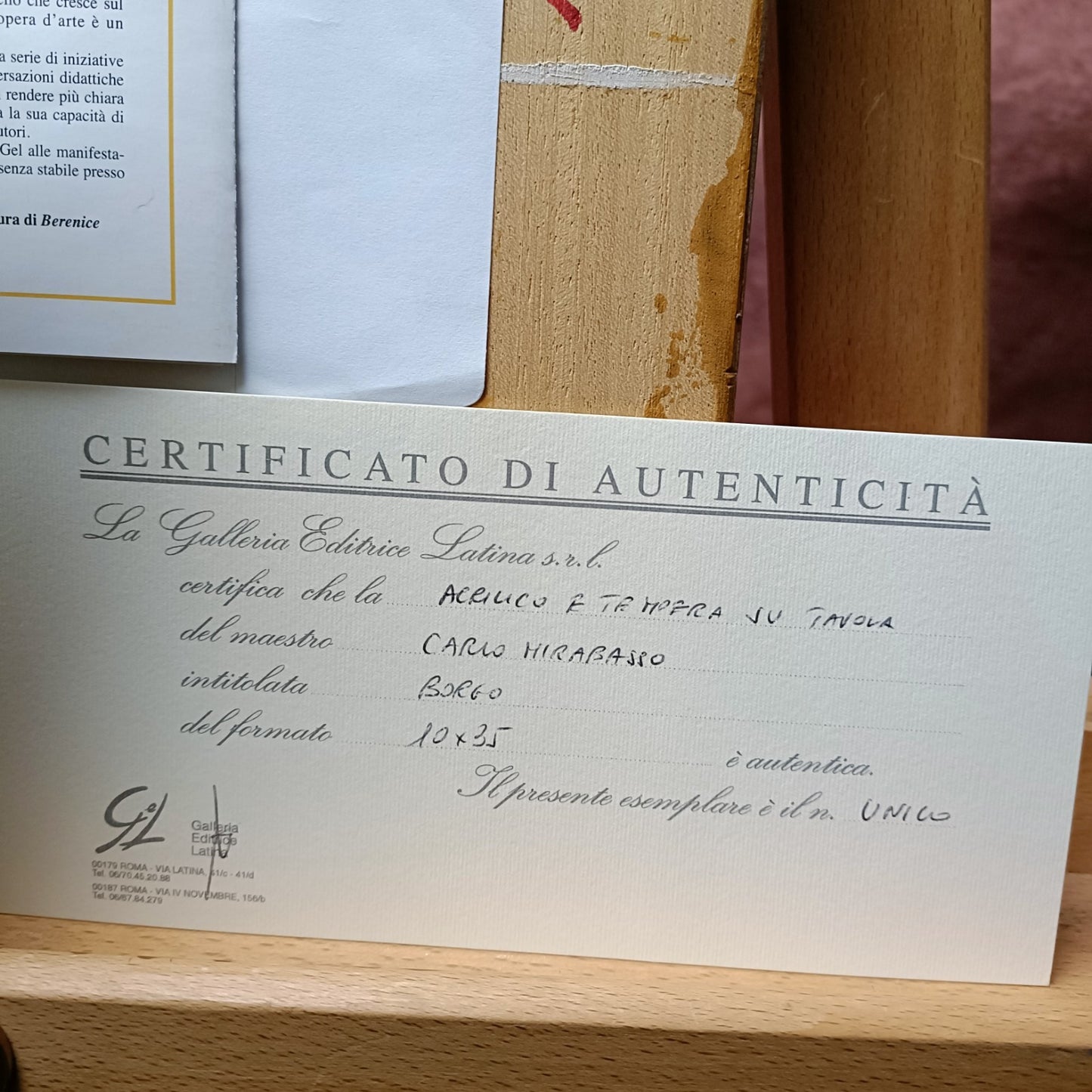 CARLO MIRABASSO Framed Signed Original Acrylic/Tempera on Board "Borgo (Hamlet)"