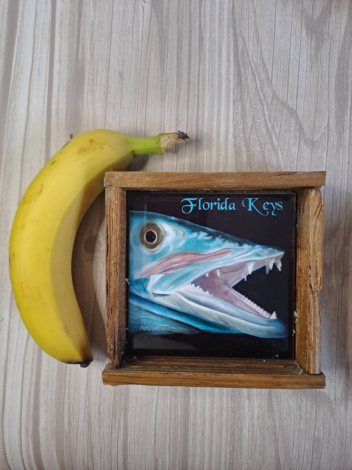 Lobster Trap Art NADINE LAHTI  Framed “Fang” Tile Print