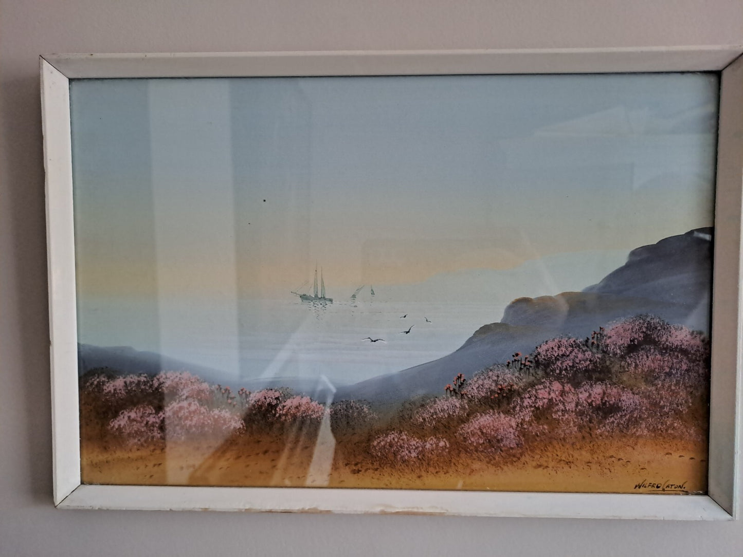 WILFRED CATON Signed Original Gouache Watercolour Heather Landscape