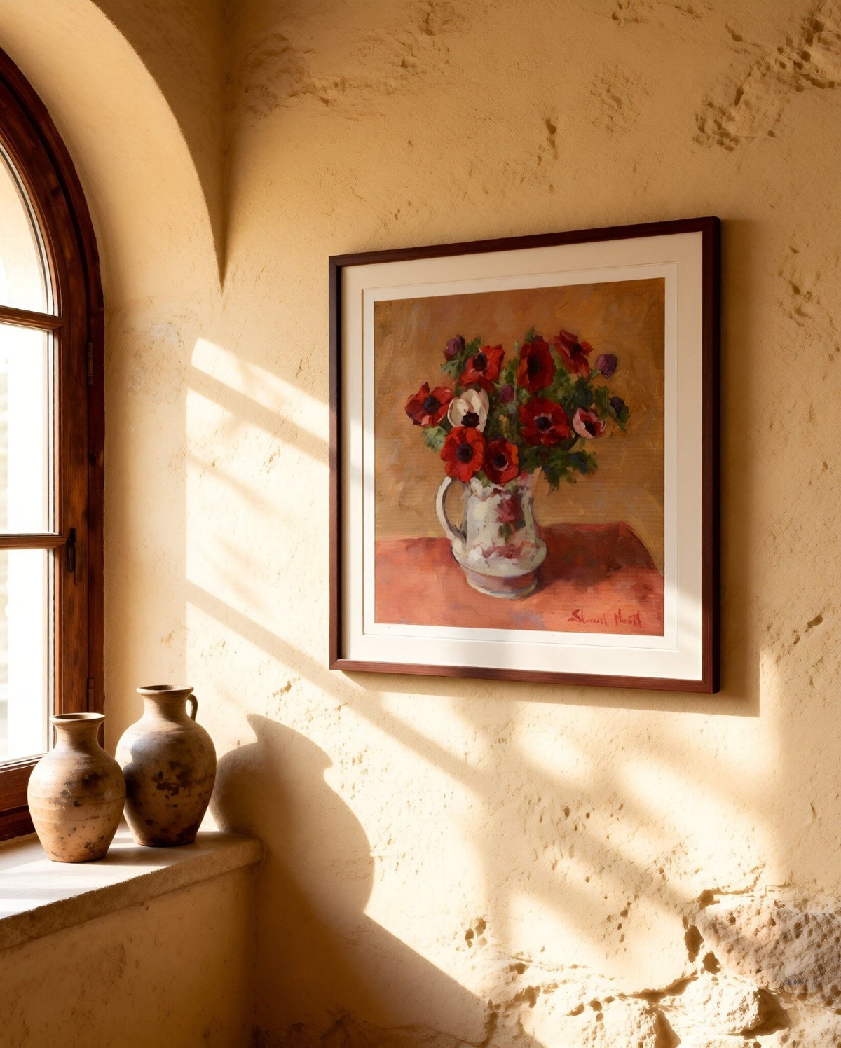 EDWARD NOOTT (B.1963) "Anemones" Framed Original Painting on Canvas