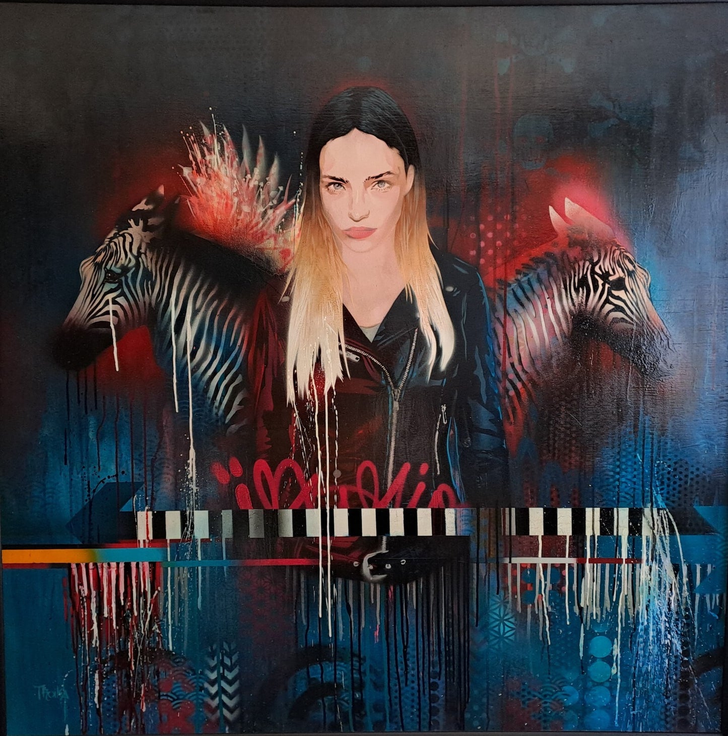 TROIKA Original Mixed Media on Board, "Should I Stay Or Should I Go"