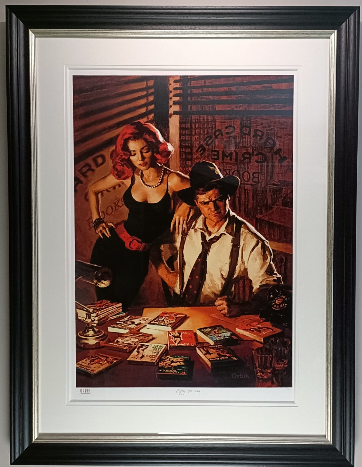 Limited edition framed signed print "Fifty to One" by Glen Orbik, 1963-2015, featuring vibrant artwork in a sleek frame