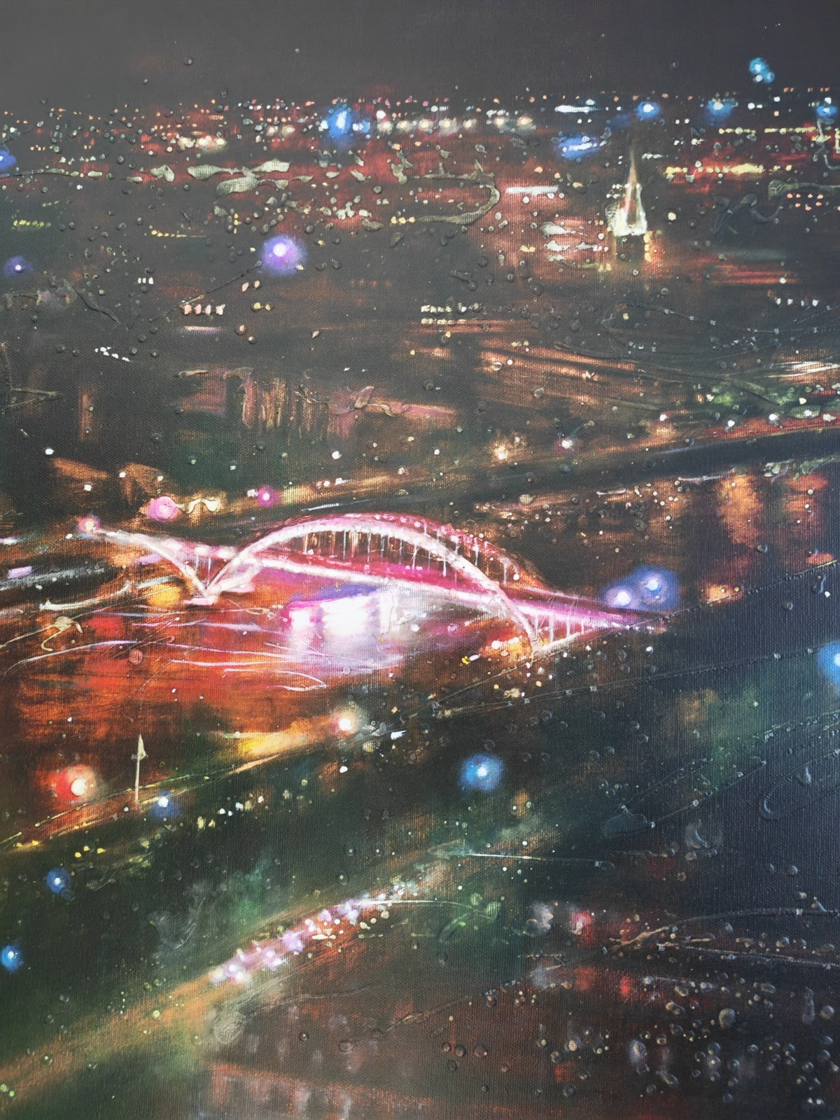 LESLEY ANNE DERKS Large Limited Edition Canvas "Midnight over the Seine" 34/95