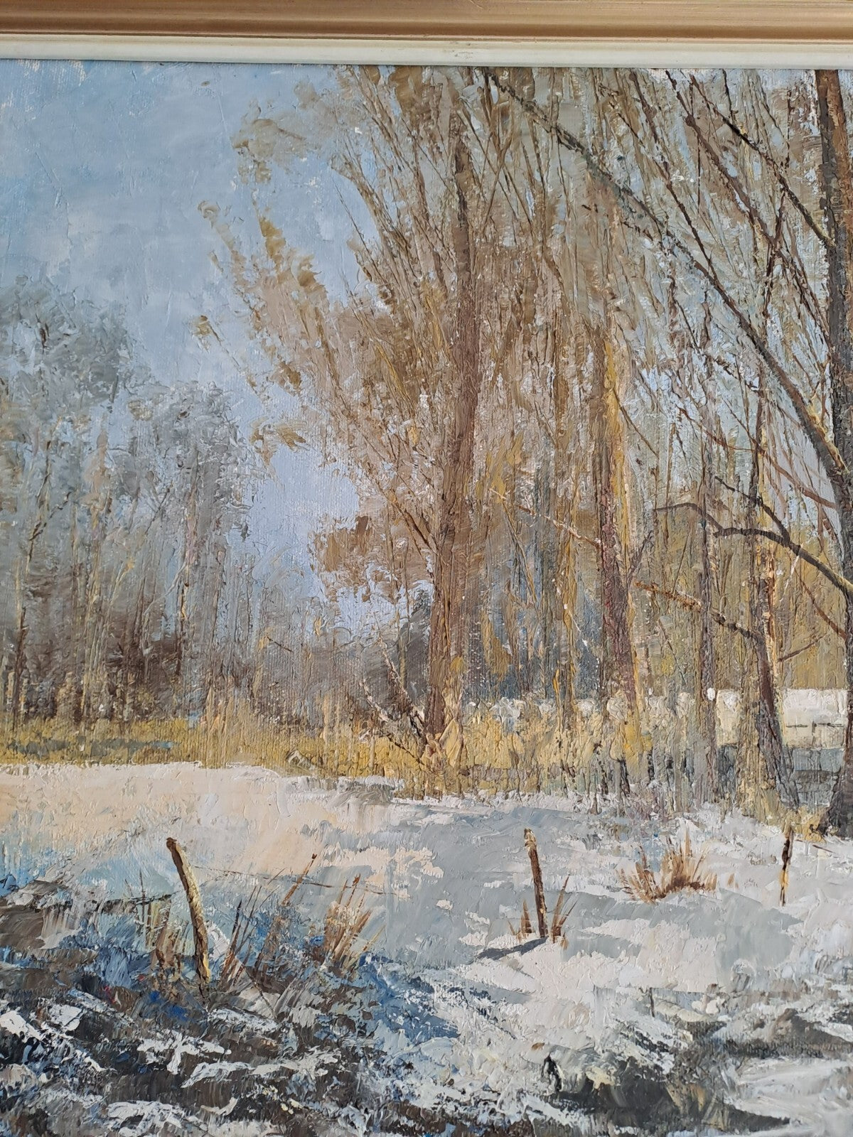 JOHN WAKE Original Oil Painting on Board "Ravenshaw Ford in Winter"