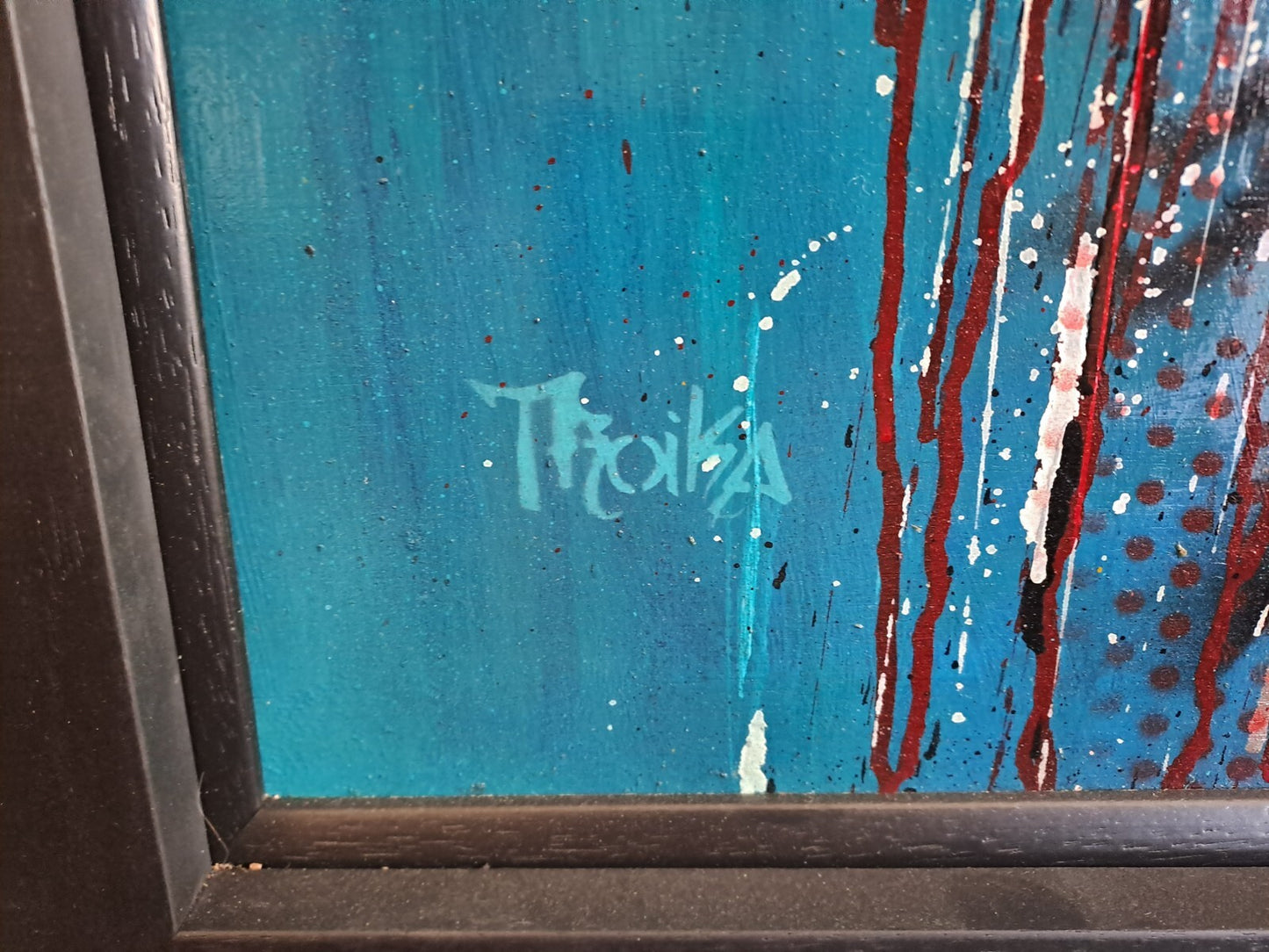 TROIKA Original Mixed Media on Board, "Should I Stay Or Should I Go"