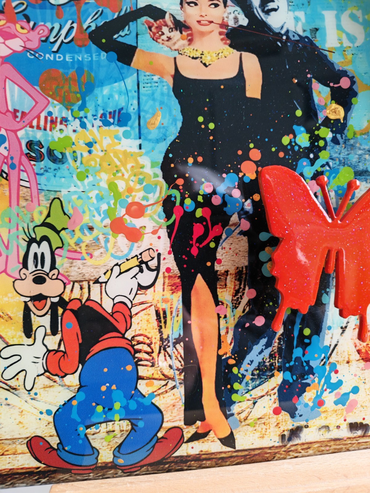 URI DUSHY  Signed Original Mixed Media On Aluminium Panel, "Love V"