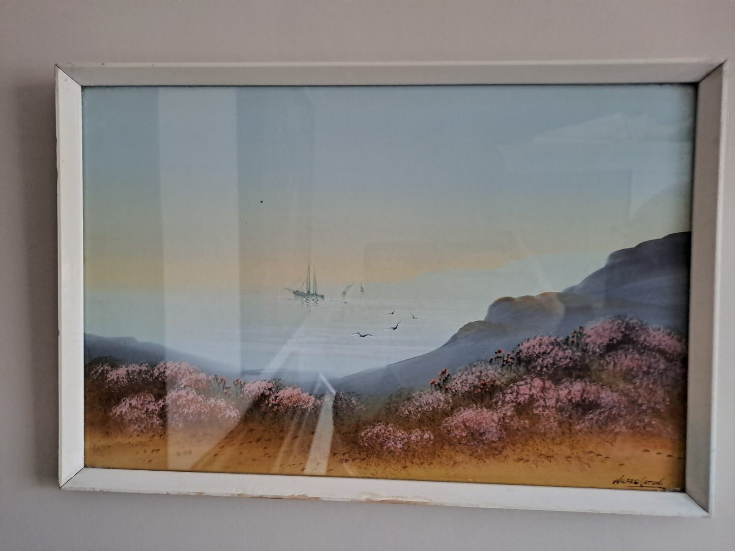 WILFRED CATON Signed Original Gouache Watercolour Heather Landscape