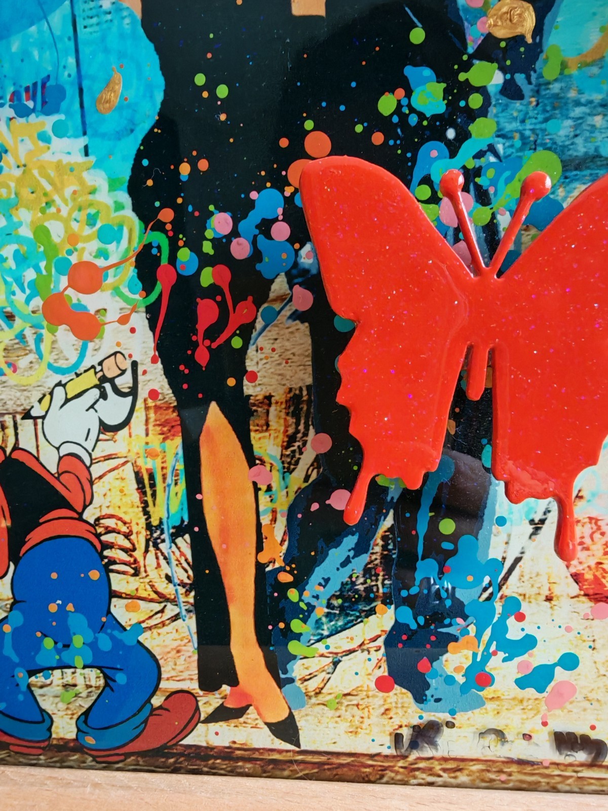 URI DUSHY  Signed Original Mixed Media On Aluminium Panel, "Love V"