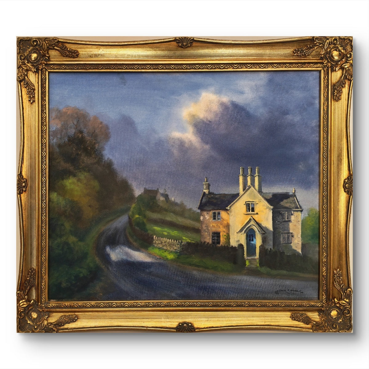 JACK RUSSELL (b.1963) "Plough Cottage" Signed Framed Original Oil Painting