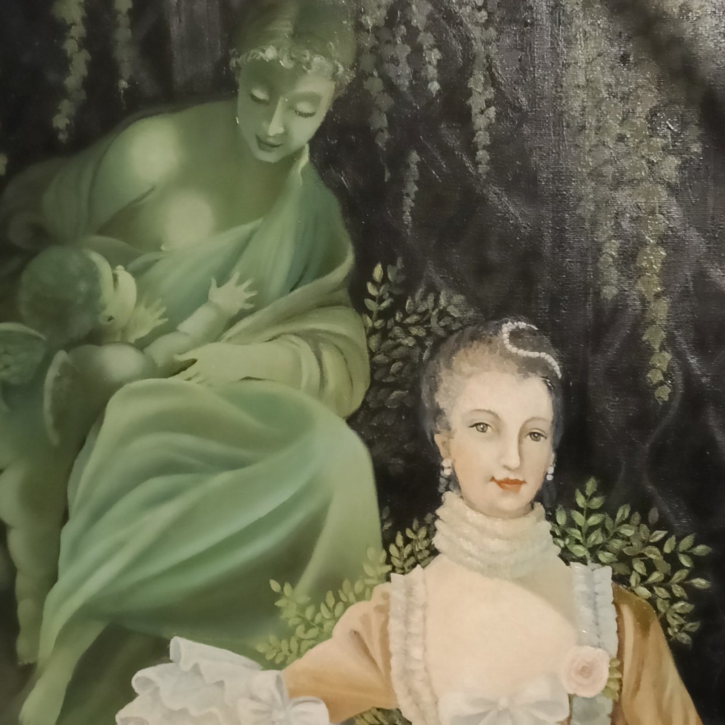 Framed Oil Painting "Portrait of Madame de Pompadour" After François Boucher