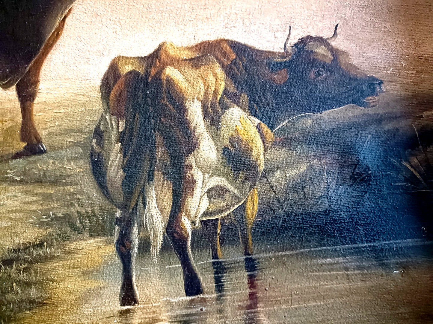 Follower of HEINRICH HARDER/THOMAS SYDNEY COOPER Oil Painting "Cattle Resting"