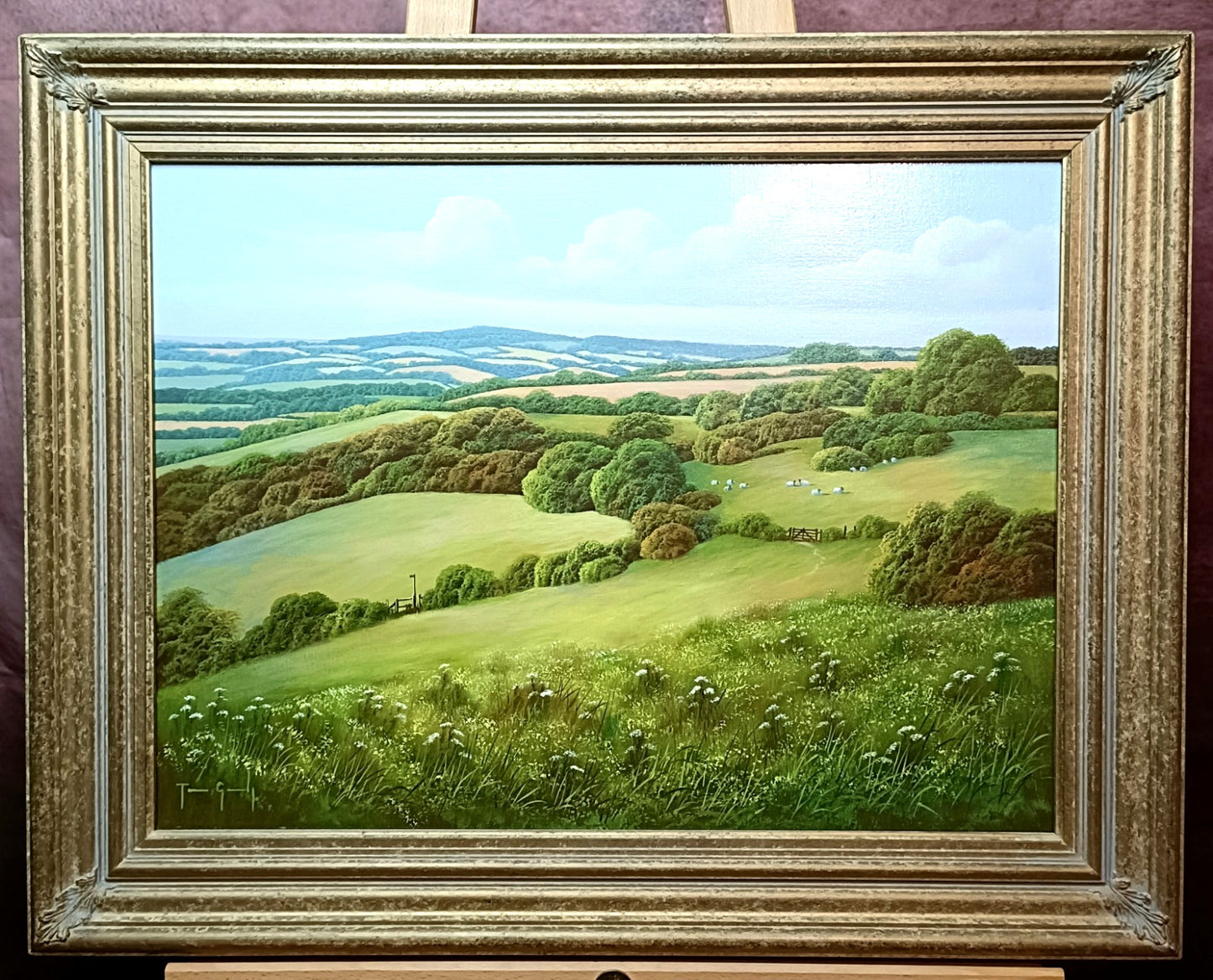 TERENCE GRUNDY (1956-2023) Framed Oil Painting "As Far As The Eye Can See"