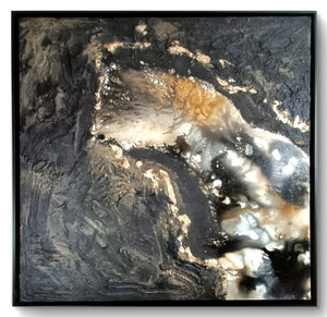 RAJAN SETH Large Original Mixed Mixed Media Abstract Painting "Blackout"