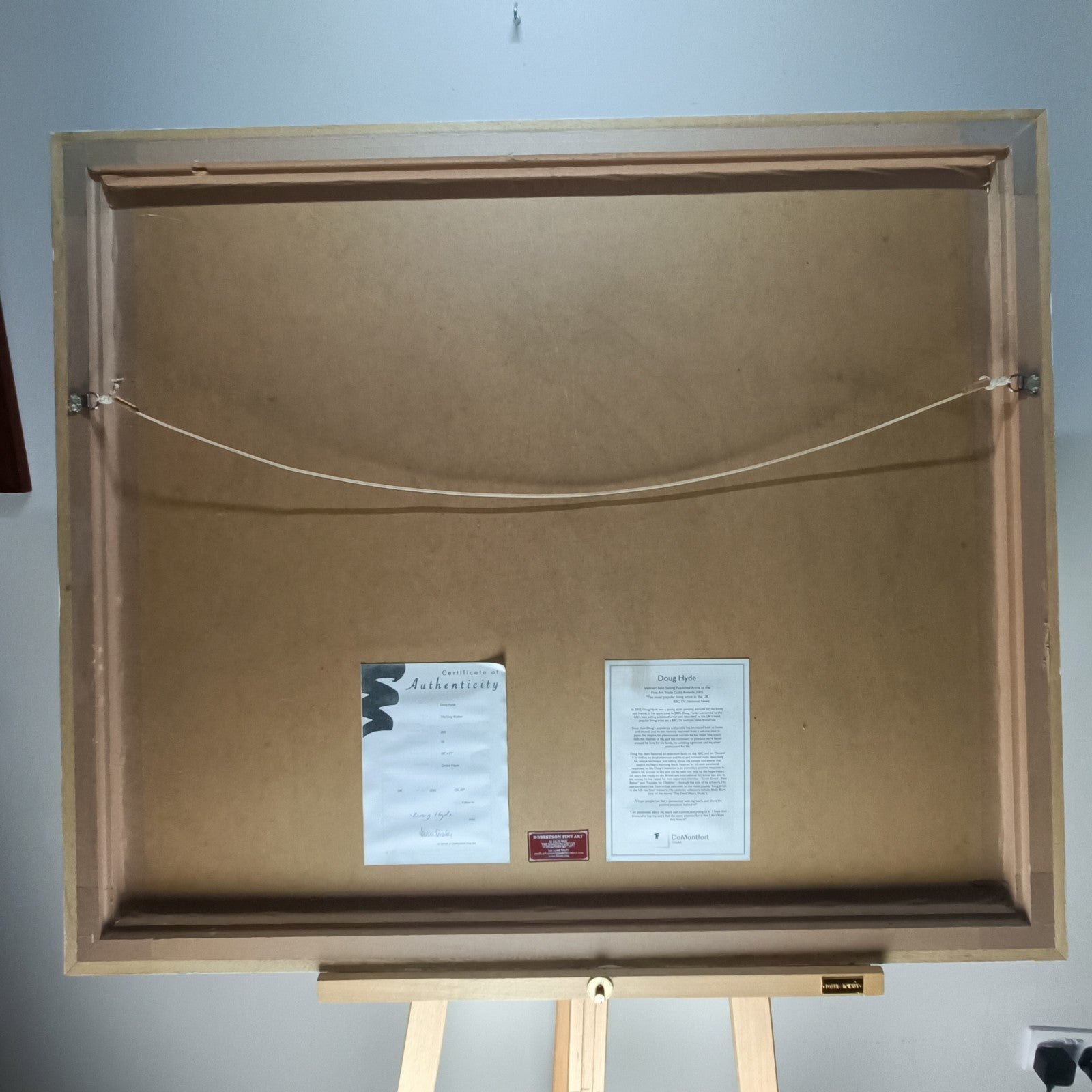 Rare framed DOUG HYDE limited edition print "The Dog Walker" by Curated Treasures, numbered 265 of 295, displayed in a frame.