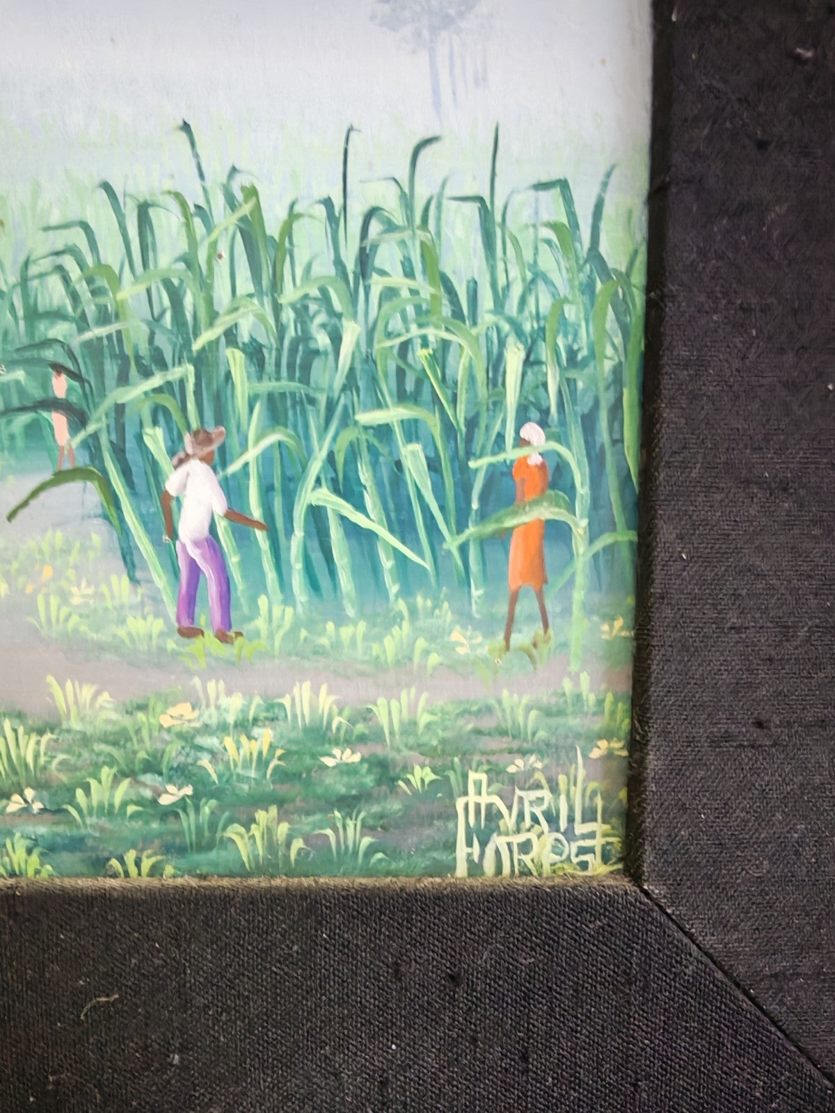 AVRIL FOREST (1959) Original Oil Painting “Plantation Workers in Sugarcane”
