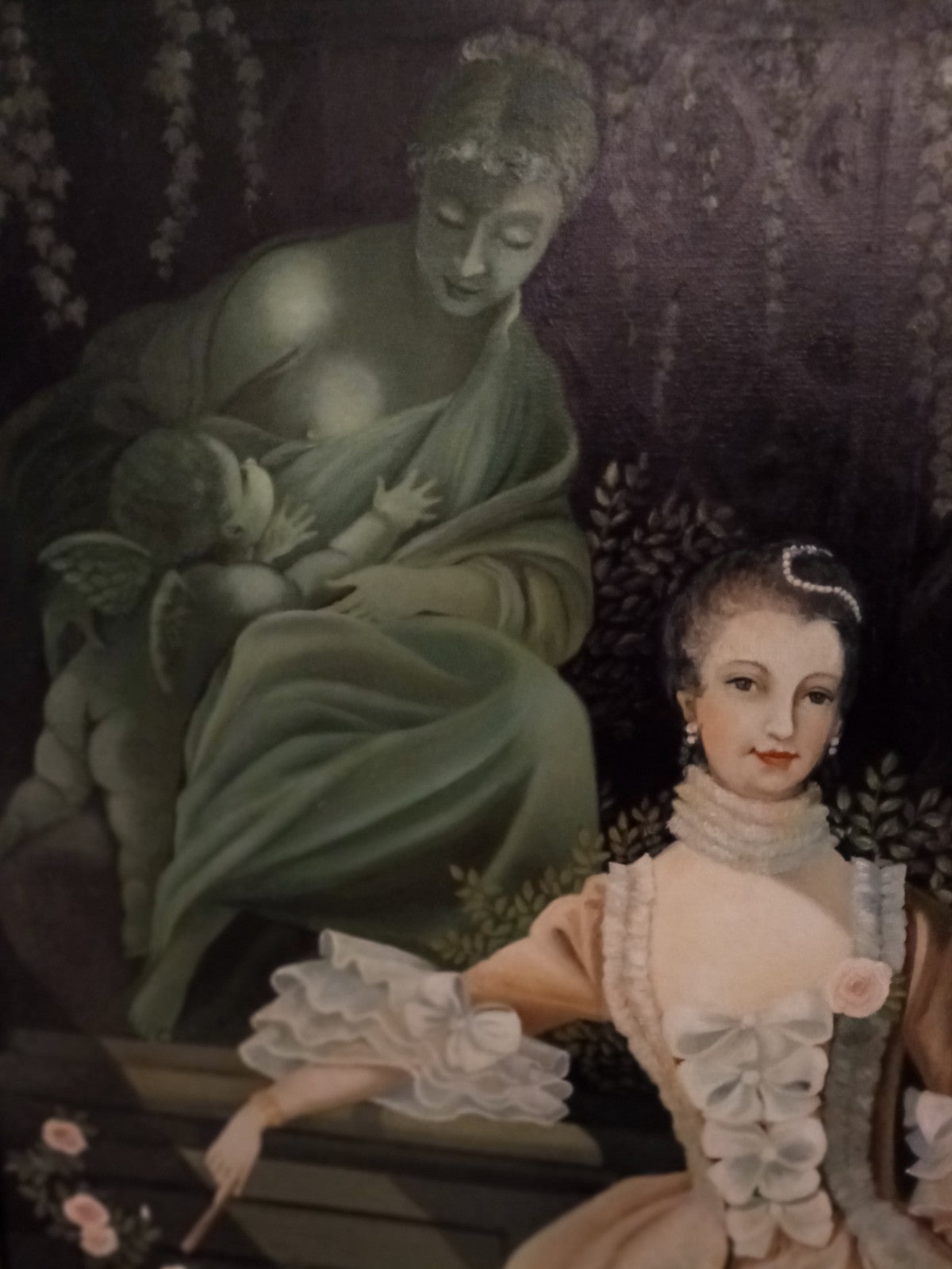 Framed Oil Painting "Portrait of Madame de Pompadour" After François Boucher