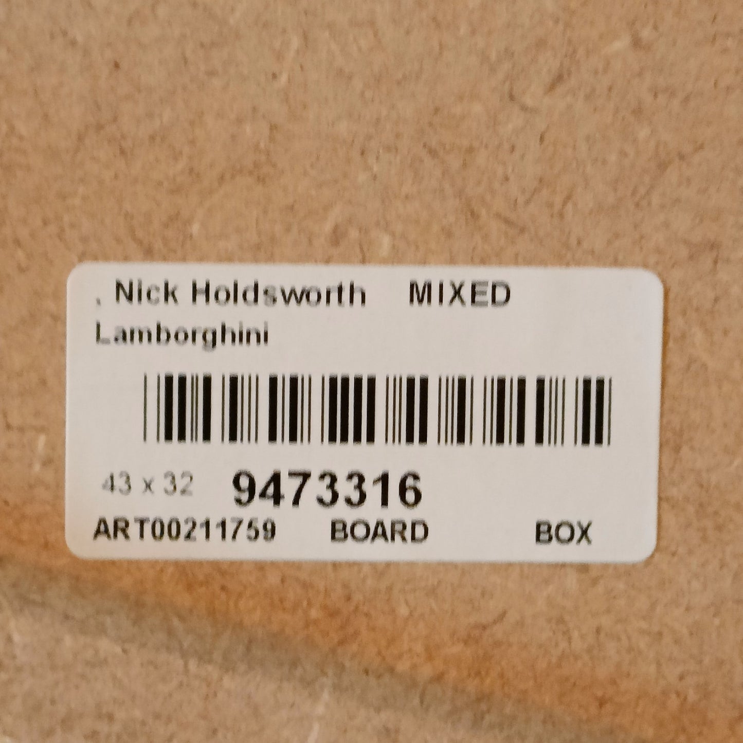 NICK HOLDSWORTH Large Framed Original Mixed Media "Lamborghini" - Curated Treasures