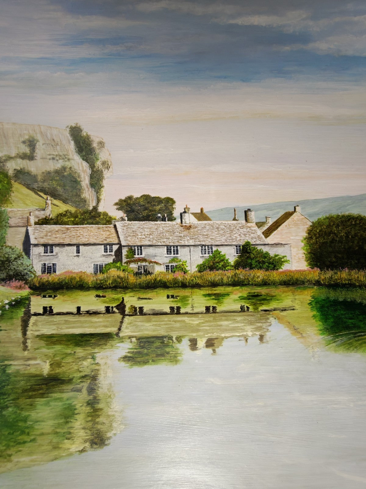 JOHN POWELL (1932) "Kilnsey, Wharfedale" Signed Original Acrylic Painting Framed